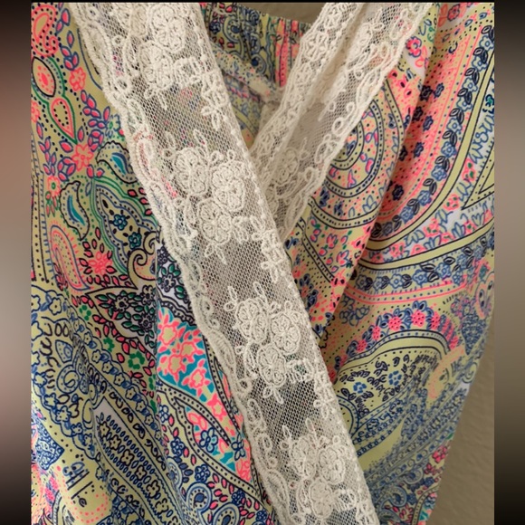 Poema Romper Paisley Print Bright Colors SIZE L - Picture 2 of 12